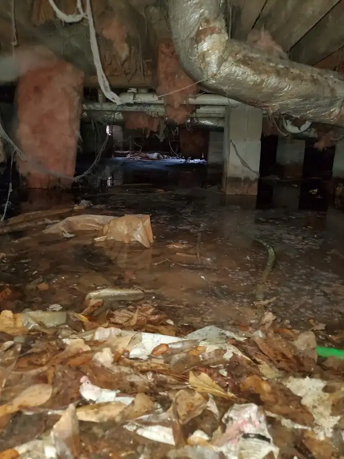 Crawl space flood assessment for Commercial Water Damage Restoration in Fairmont